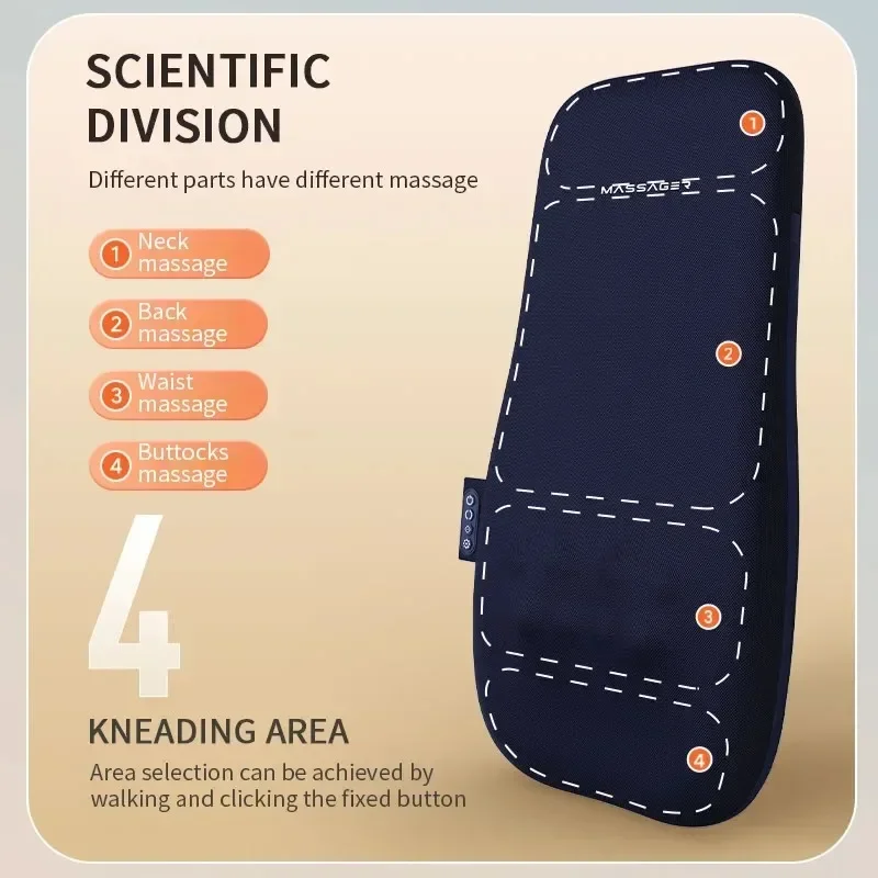 【Best-selling】 Walk Up And Down Back Massage Chair Cushion 3D Shiatsu Kneading Spot Massage Back Pad Full Body Lumbar Waist Back