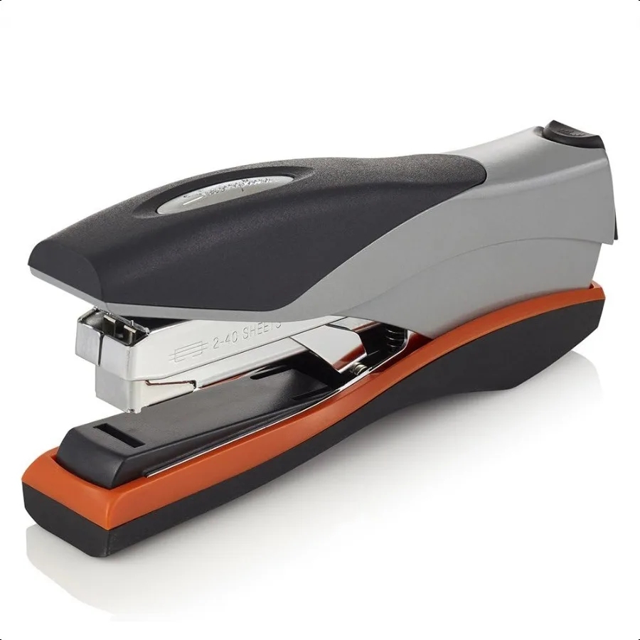 Stapler Strip Penuh Desktop Stapler Kapasitas 40 Lembar Gaya Rendah Optima 40 Sier Hitam Oranye 87840