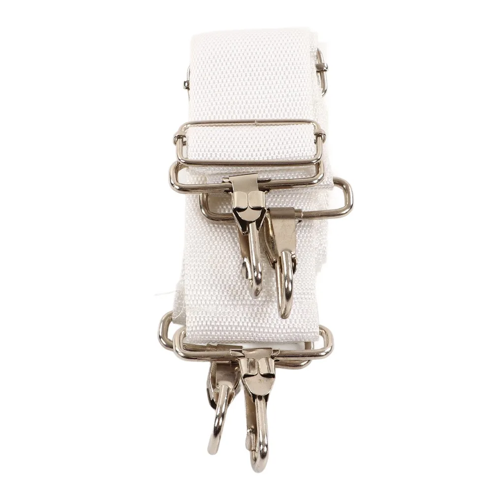 Adjustable Length Bass Drum Strap Cross Sling White Double Shoulder Strap Nylon Material Drum Strap Belt For Marching Bands