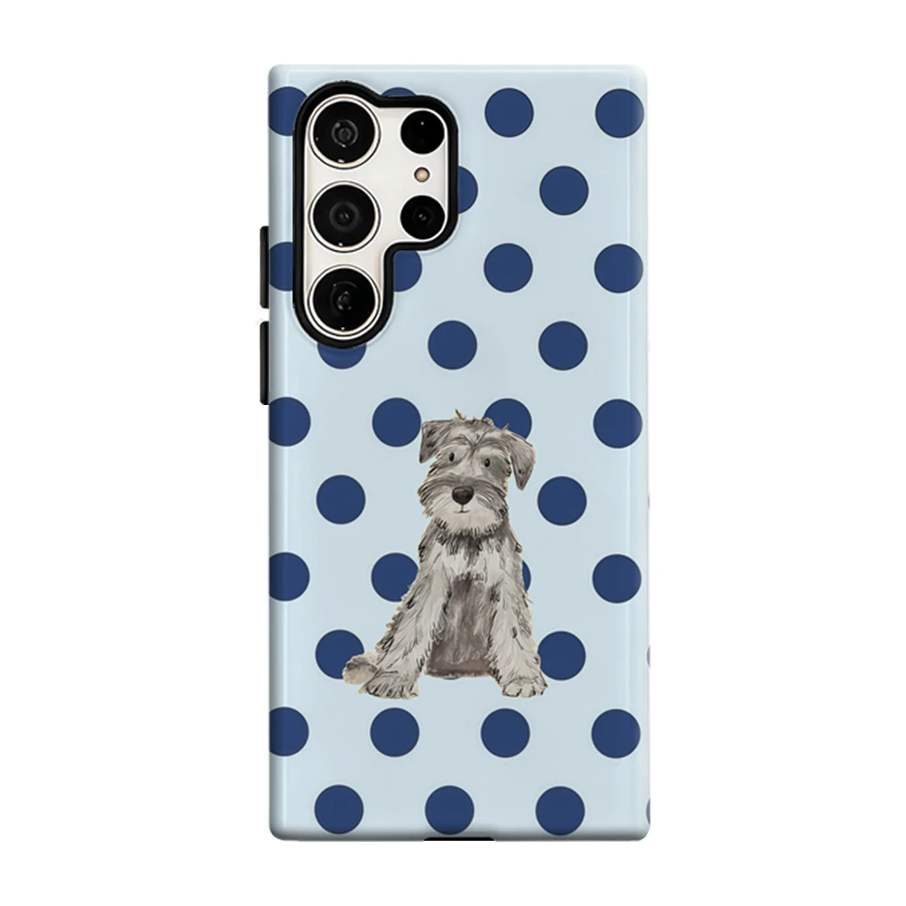 Schnauzer Points Phone Case For Samsung Galaxy S25 S26 Ultra S24 S23 Plus Shockproof Double Layer Tough Back Cover