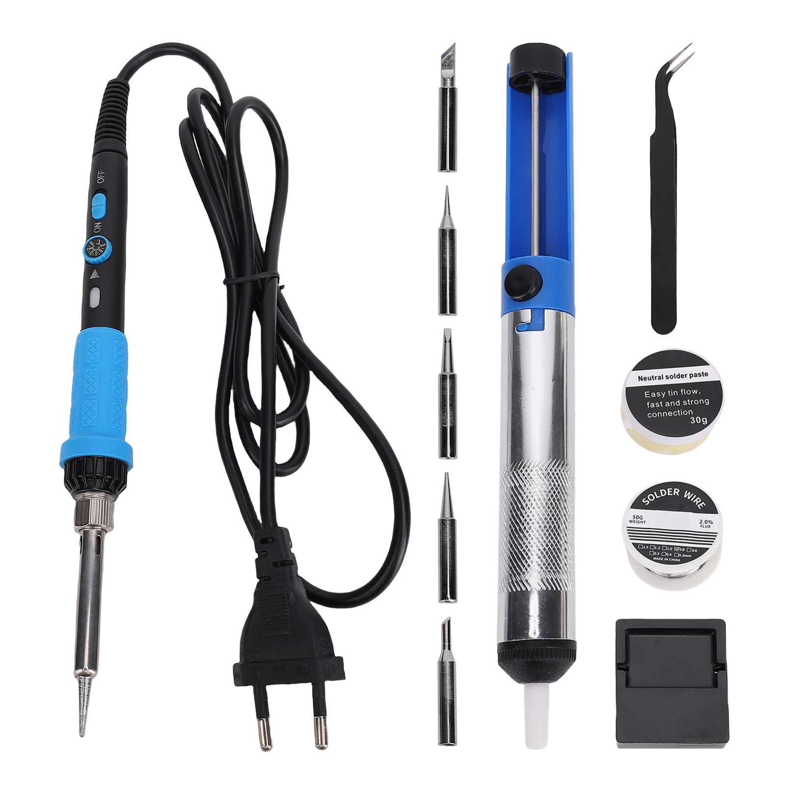 

Паяльник 60 Вт с регулируемой температурой 200-450°C ° 5 советов для ремонта электроники: подставка, губка, пинцет, керамический нагреватель
