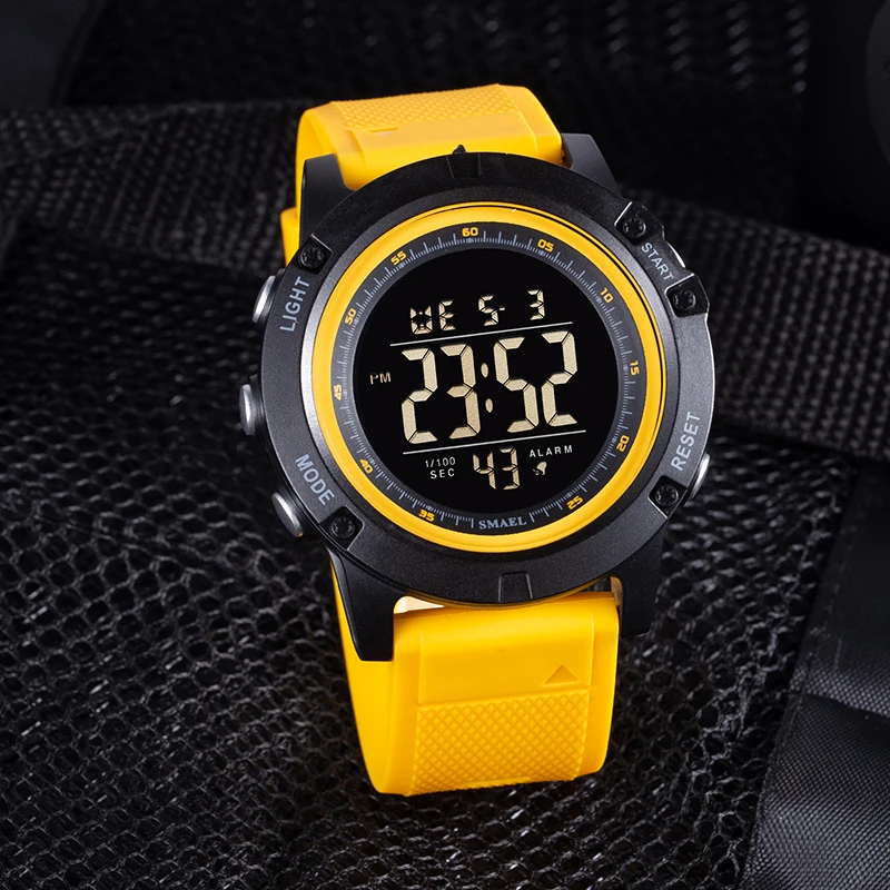 SMAEL Fashion Digtial Sports Watch for Men Waterproof LED Back Light Stopwatch Alarm Clock Auto Date Military Wristwatches 1902