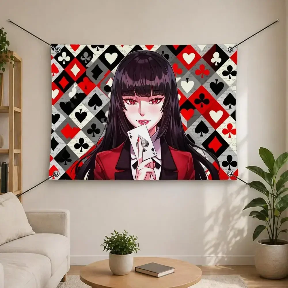 Anime Gambling Kakegurui Flags Flags are suitable for living rooms, bedrooms, bars,salons, gardens, home decor, and as gifts