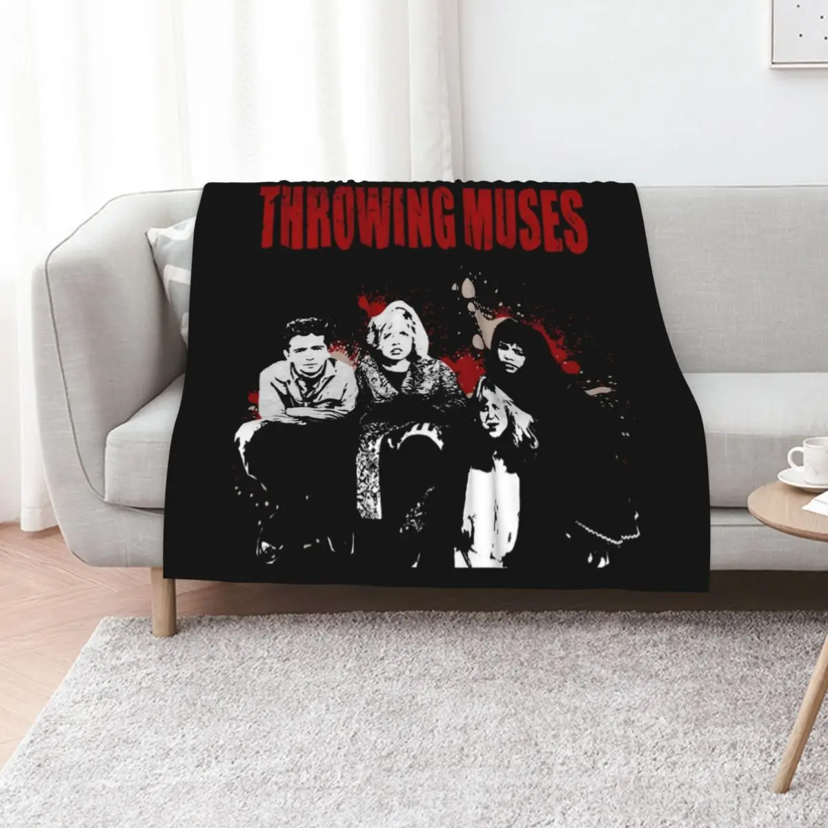 Throwing Muses-stencil shirt Throw Blanket Picnic Soft Big bed plaid Sofa Quilt Thermals For Travel Sleeping Bag Blankets