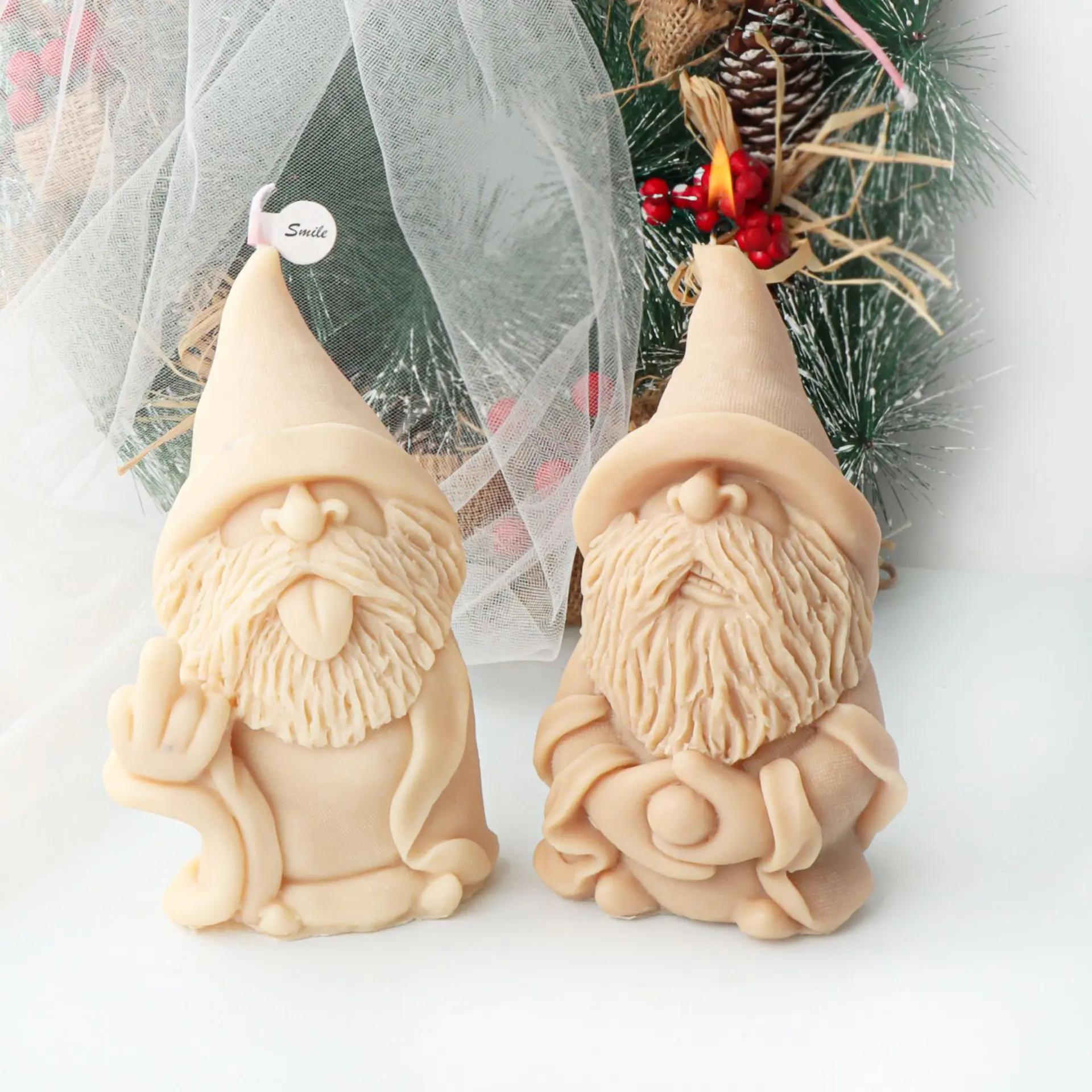 

Cartoon Funny Santa Claus Candle Silicone Mold Handmade Aromatherapy Candle Expansion Plaster Decoration Gift Handmade