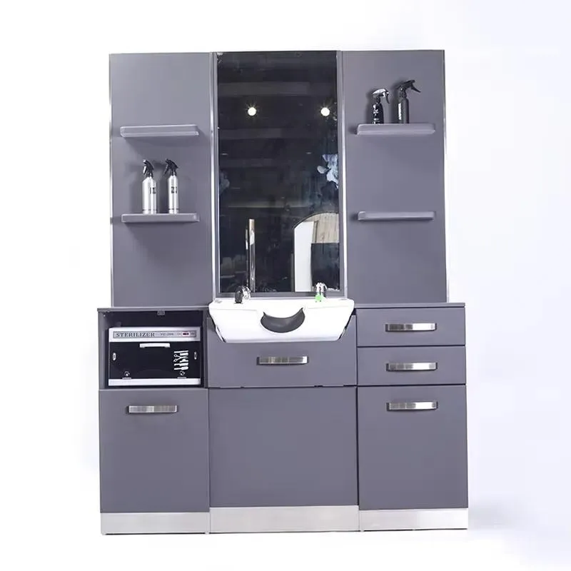 Fashion style one-sided beauty salon mirror hair salon barber mirror station