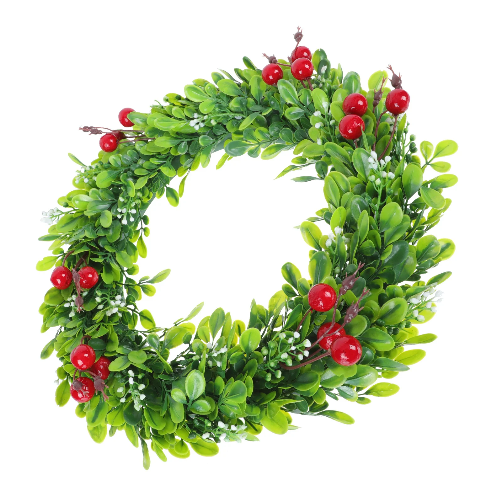 

Christmas Wreath Decor Artificial Green Xmas Pendant For Door Wall Indoor Holiday Party Decoration Festival Hanging Adornment