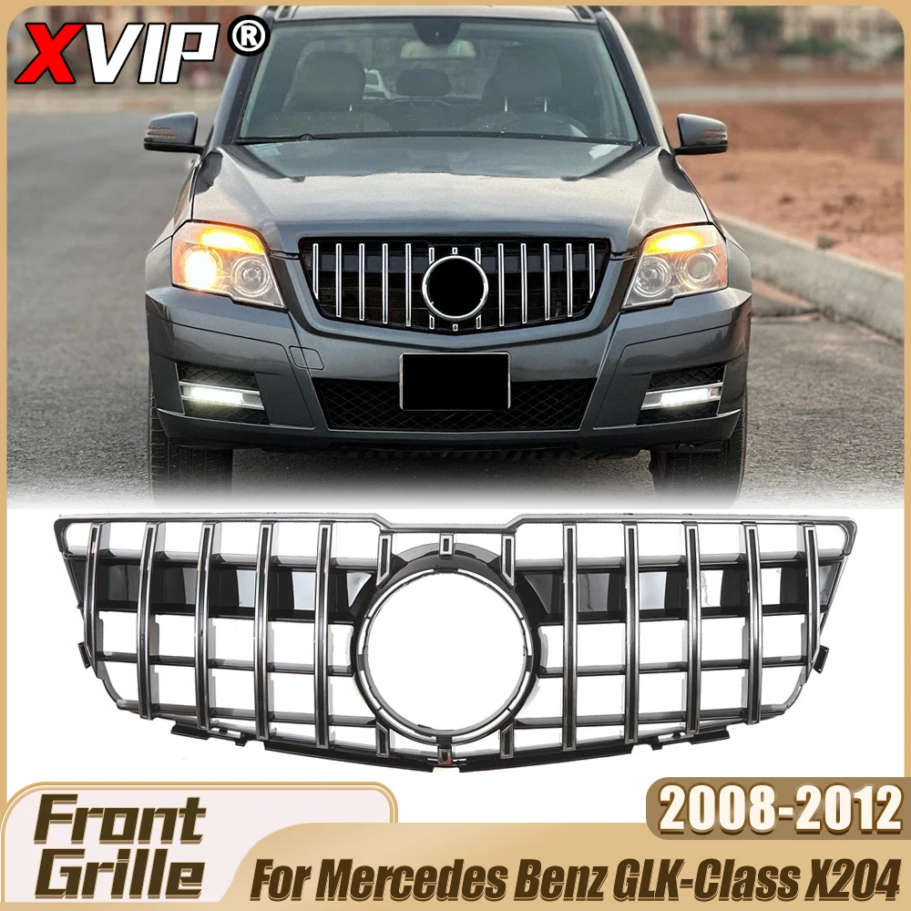 

XVIP Chrome Silver GTR Style Racing Grille Grill Car Accessories For Mercedes Benz GLK-Class X204 2008-2012 GLK280 GLK300 GLK350