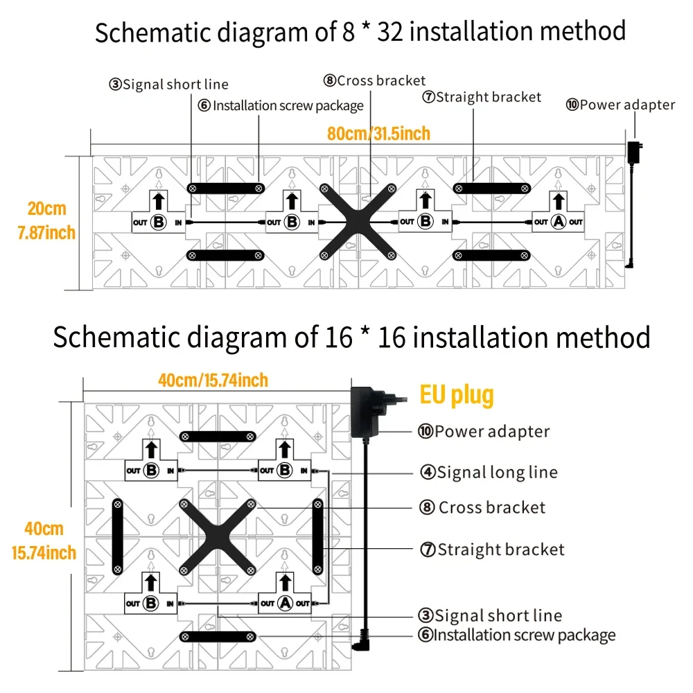 LED 스마트 픽셀 디지털 시계 아트 디스플레이 앱 제어, DIY 텍스트 패턴 애니메이션 디스플레이 프레임, 게임방 장식, 4 팩