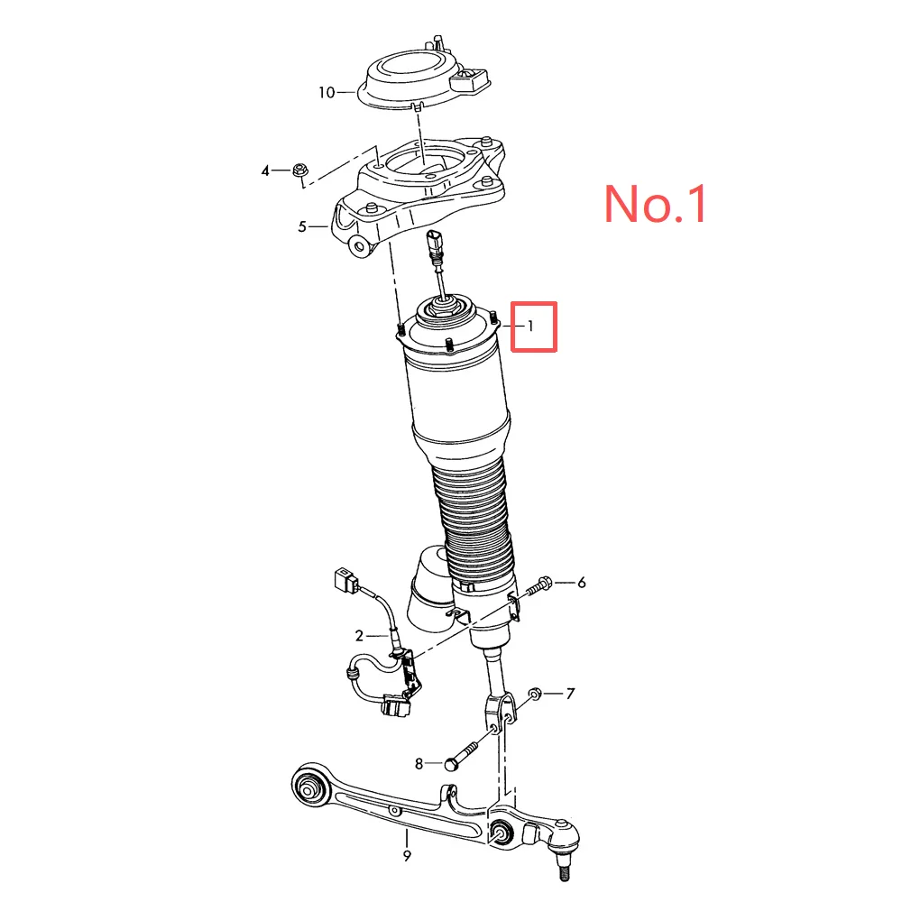 For Audi Quattro A8 D3 4E Front Left or Right Air Suspension Shock Strut Spring Bag 4E0616039AB 4E0616040AH 4E0616039AF