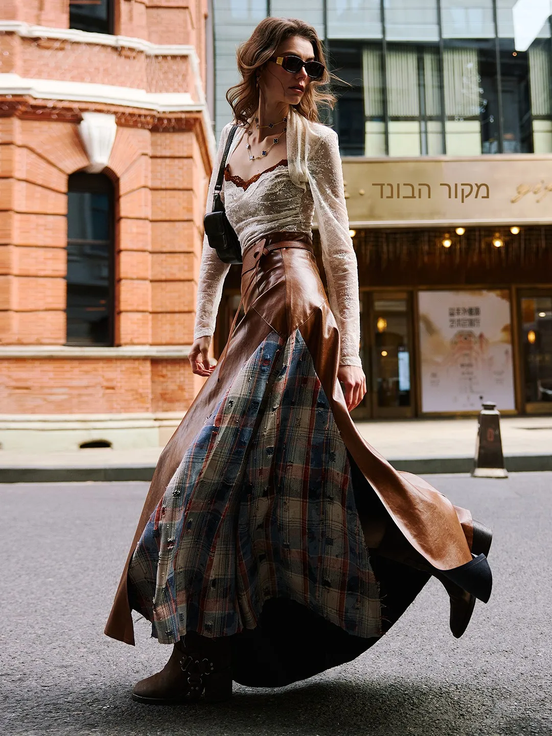 

Женская длинная блузка-топ Luna7xi с кружевом, имитация двухслойного дизайна, однотонная, в корейском стиле, для повседневной носки, базовая модель