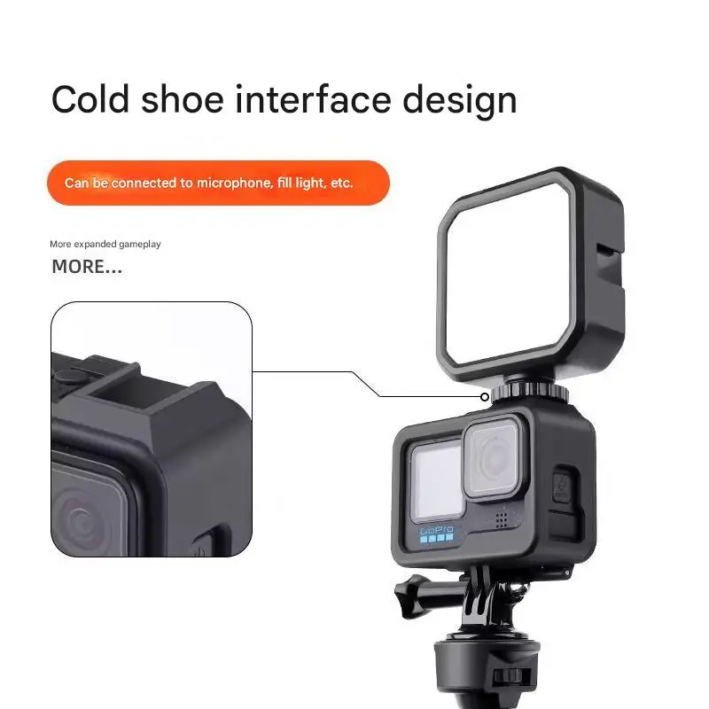 알루미늄 합금 하우징 케이지 보호 프레임 케이스, 클로드 슈 마운트 1/4 홀, 고프로 히어로 12 11 10 9 액션 카메라 케이지 리그