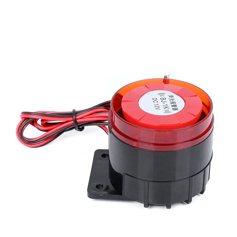BJ-1K High Decibel Sound Alarm Buzzer Anti-Theft Explosion Electronic Horn with Light 12/24V 220V for Security Systems