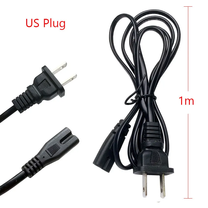 YuXi-2Pin سلك تمديد الطاقة ، أسود ، الاتحاد الأوروبي ، الولايات المتحدة ، الأوروبية ، IEC ، الشكل 8 ، التيار المتناوب ، كابل ل PS4 ، PS3 ، Xbox One S ، 1m