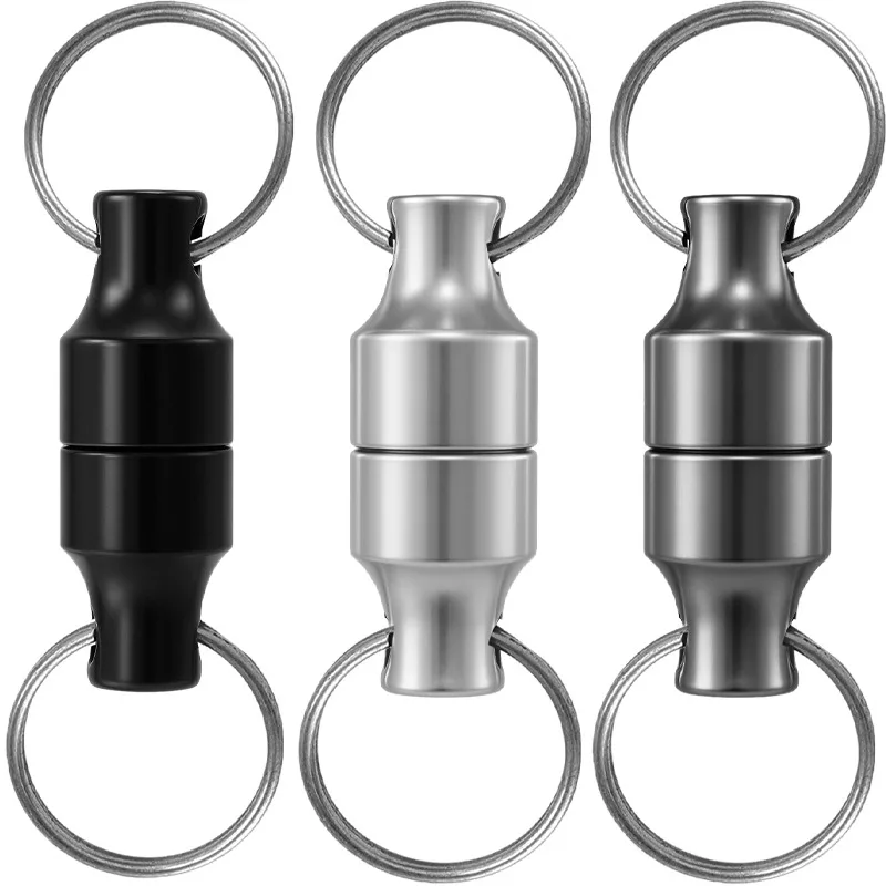 Magnetic Metal Ring Key Chain Anti-loss Carabiner Keychain Carbon Steel Hook Clasps Magnet Car Keys Necklace Hanging Holders