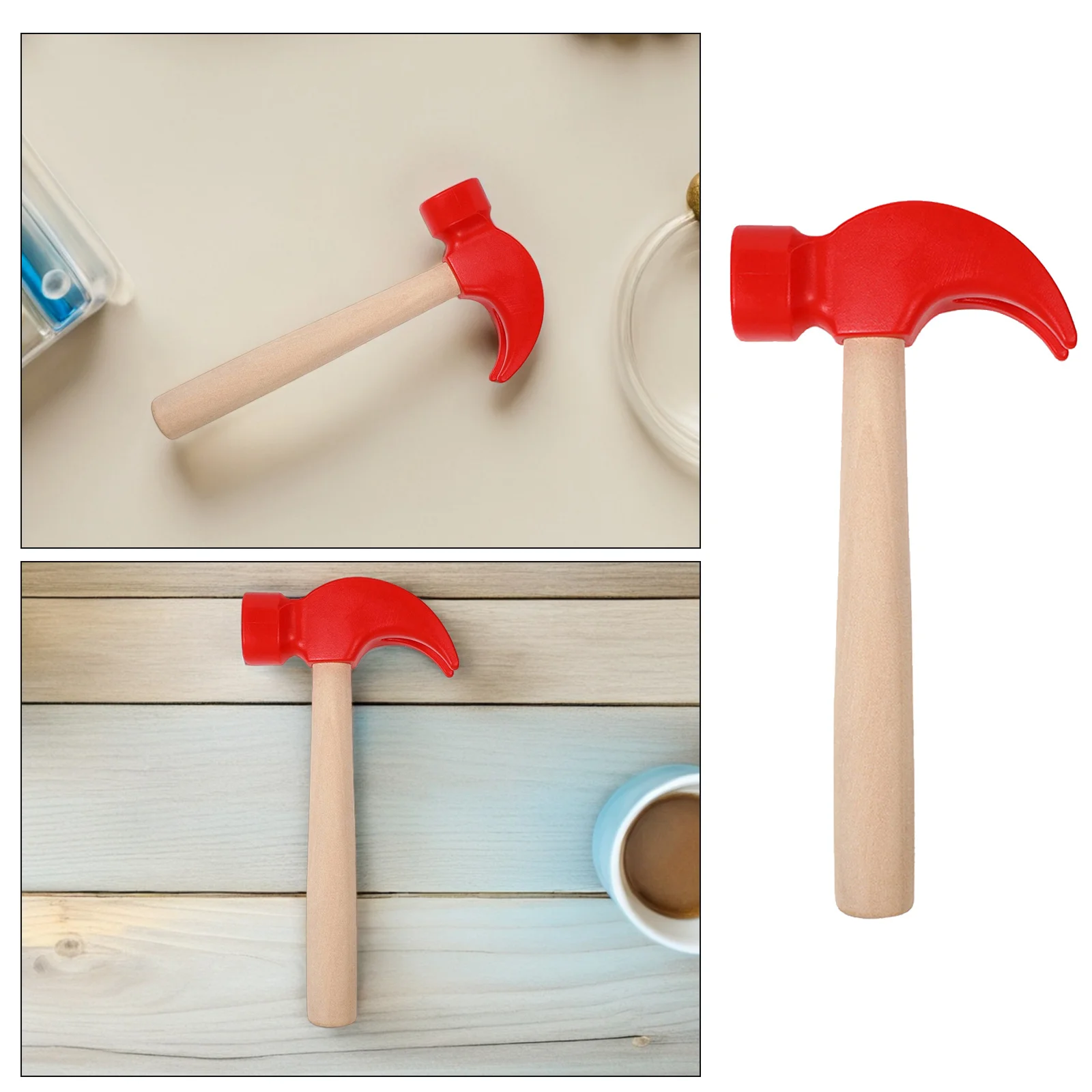 6Pcs Mini Wood Hammer for Kids Realistic Design Pounding Play Mallet Toddler Safe Pretend Construction Tool Learning