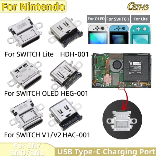 5-10 Uds. Para Nintendo Switch puerto de carga USB tipo C de repuesto para Switch/Switch Lite/OLED