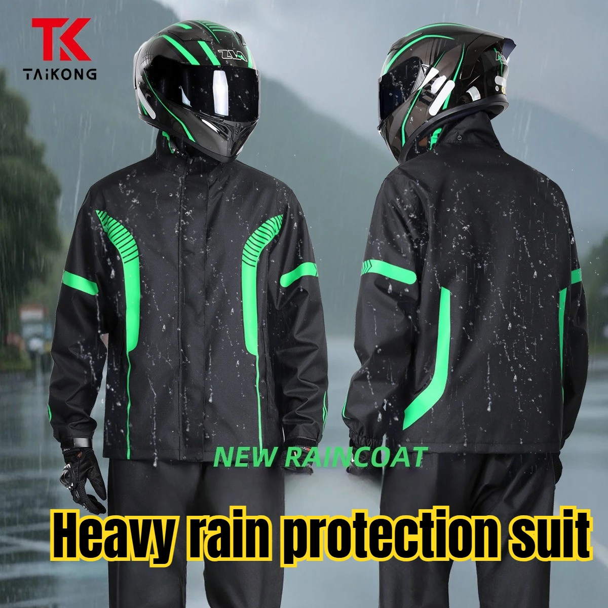 New Model Motorcycle Raincoat Suit Raincoat Set For Motorcycle Riding Clothing Against Heavy Rain Reflective Raincoat