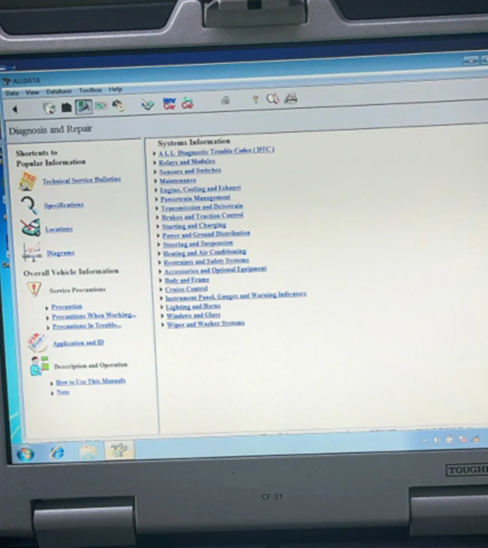 ALLDATA 10.53 Mit ATSG laptop CF-31 Toughbook latest auto repair software 1TB hdd ready to use