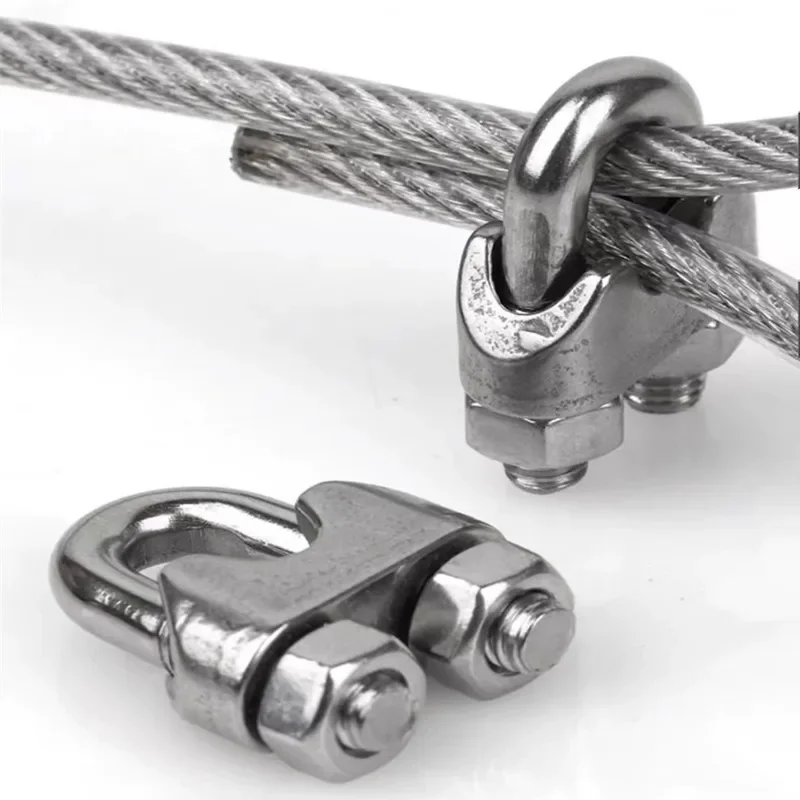 304/316 Stainless Steel Wire Rope Clips U-Shape Clamp Cable Locking Fasteners M2 M3 M4 M5 M6 M8 M10 M12 M16 M20 M24 M32mm