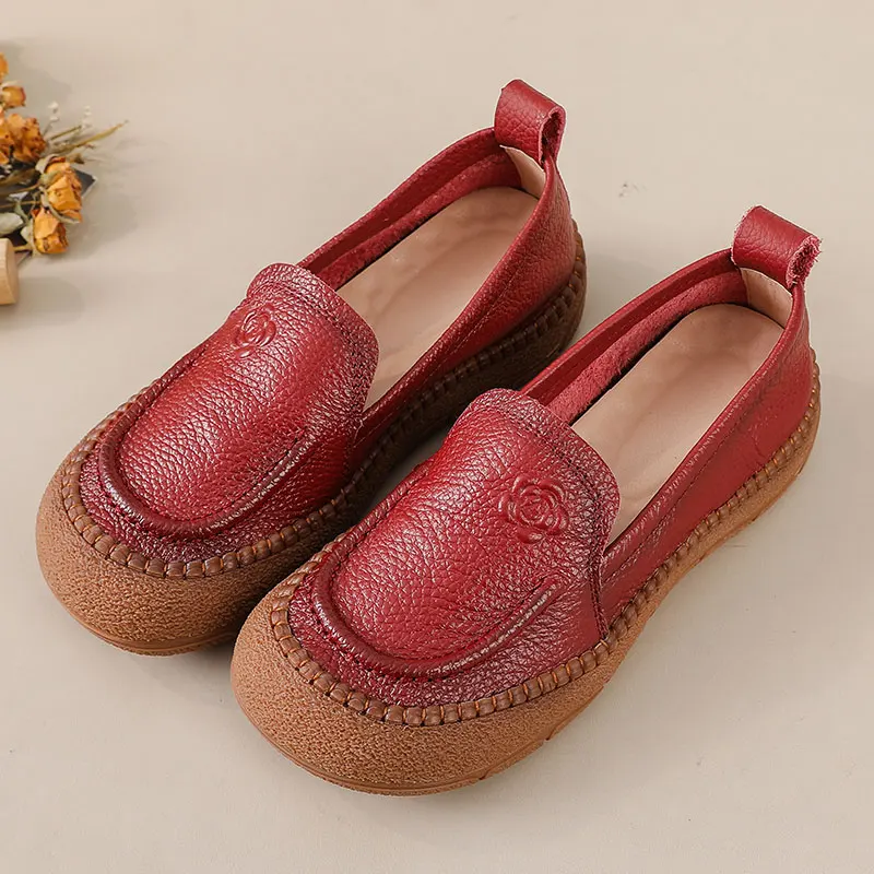 New Embossed Rose Ballet Flats Ladies Chic Flat Moccasins Shoes for Woman Dressy Shoes Driving Loafers Women's Shoes 2025 Flats