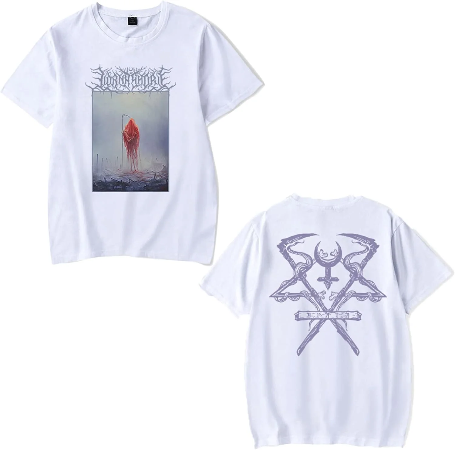 Lorna Shore Hip Hop T-Shirts Unisex Purple Double Sided Print Rock T-Shirt
