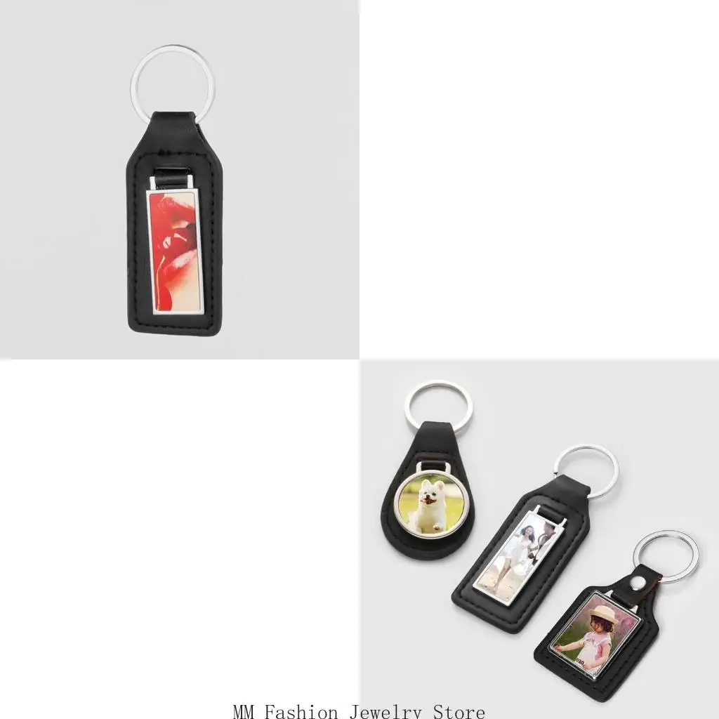 Sublimation Blank DIY Round Keychain with for Key Ring Heat Transfer Keychain D0UB