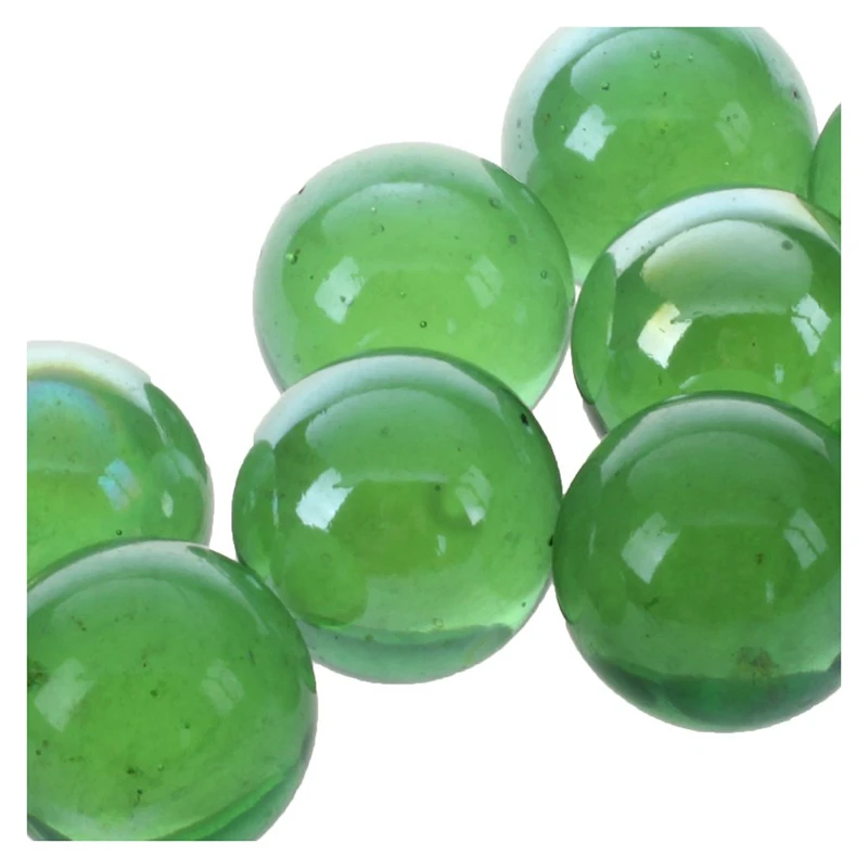 20 Pcs Marbles 16Mm Glass Marbles Knicker Glass Balls Decoration Color Nuggets Toy Green + Light Blue Set