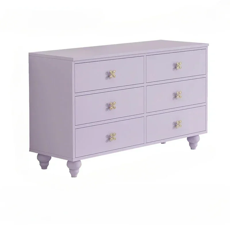 

Bedroom L-shaped dresser simple French purple dresser six drawers integrated