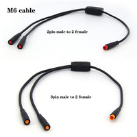 M6 2 3 5 Pin core 1 male to 2 way female 6mm Splitter Julet Electric Butt Connector Cable Plug for ebike waterproof Sensor cord