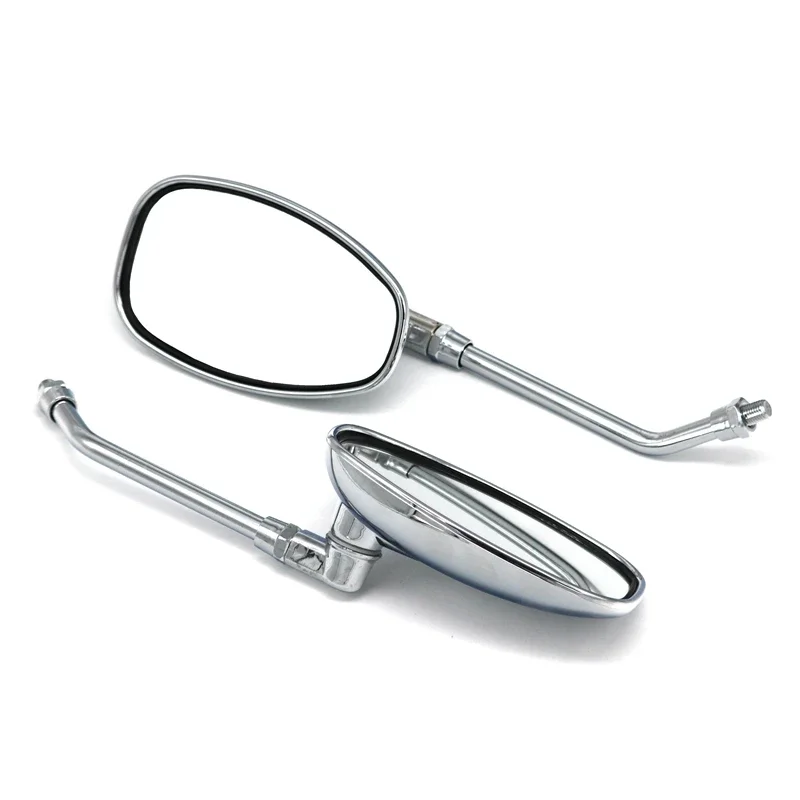 

Motorcycle Mirrors Chrome 10mm Thread Universal Motorbike Rear View Oval Side Mirrors Accessories 2pcs/pair