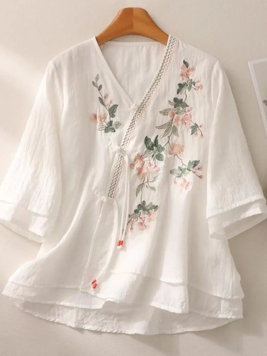 conjunto-de-duas-pecas-feminino-estilo-chines-de-verao-cardiga-aberto-de-manga-media-com-bordado-artistico-e-camisa-vintage