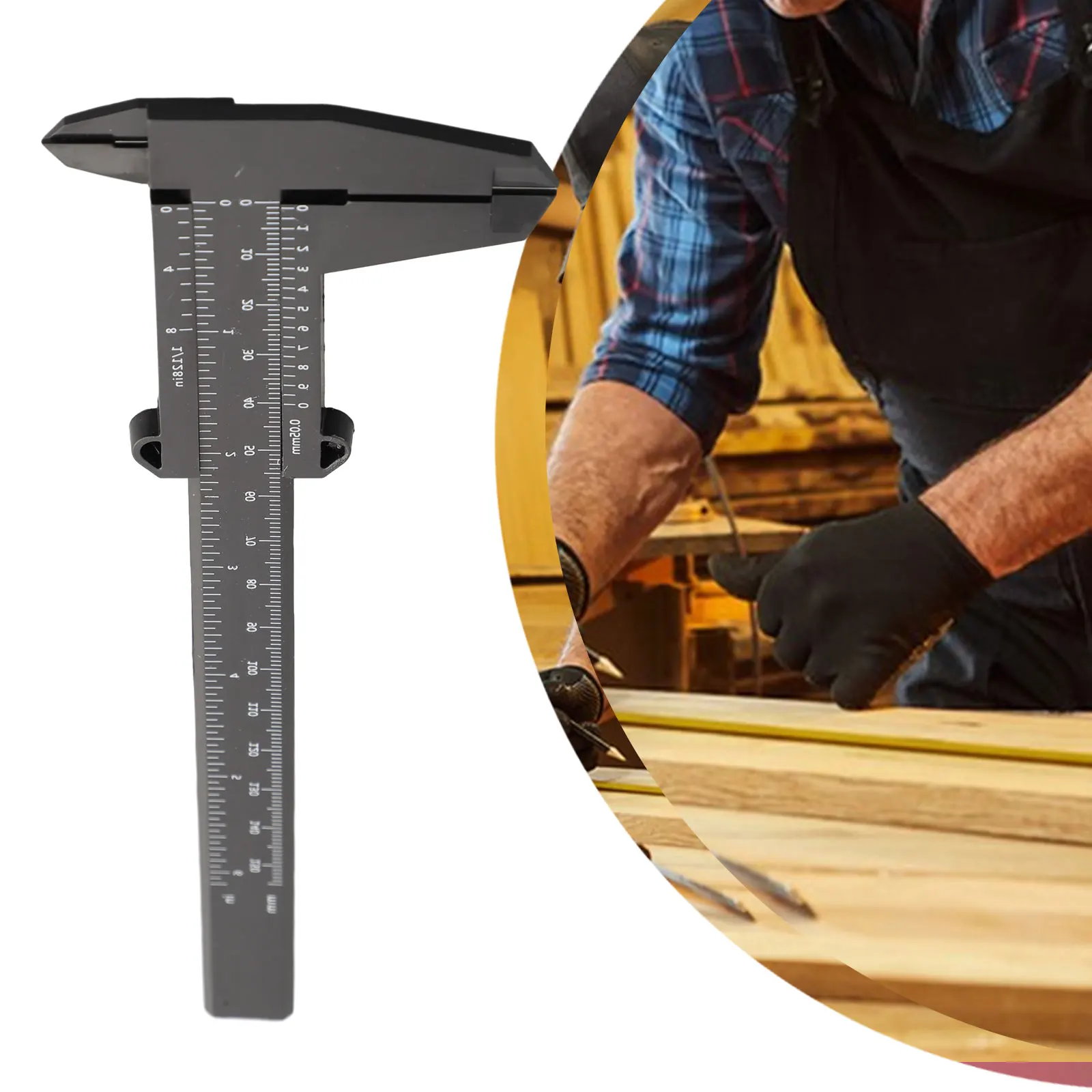 1PCS Vernier Calipers Double Rule Scale 0-150mm DIY Tool Vernier Calipers Plastic Depth Height Measure Tool Manual Measuring ﻿