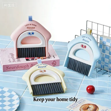 Cepillo de limpieza de escritorio estilo Ins, mini escoba, set de limpieza de escritorio, cepillo para limpiar el teclado y las ranuras del escritorio para estudiantes.