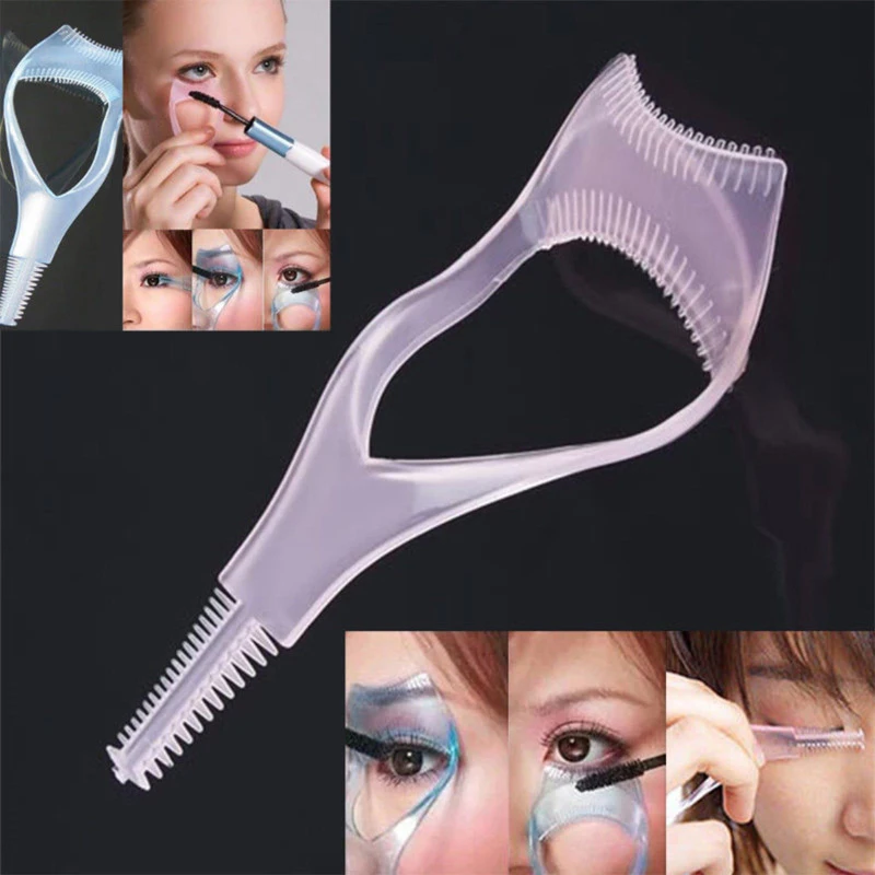 Eyelash Tools 3 in 1 Makeup Mascara Shield Guide Guard Curler Eyelash Curling Comb Lashes Cosmetics Curve Applicator Comb