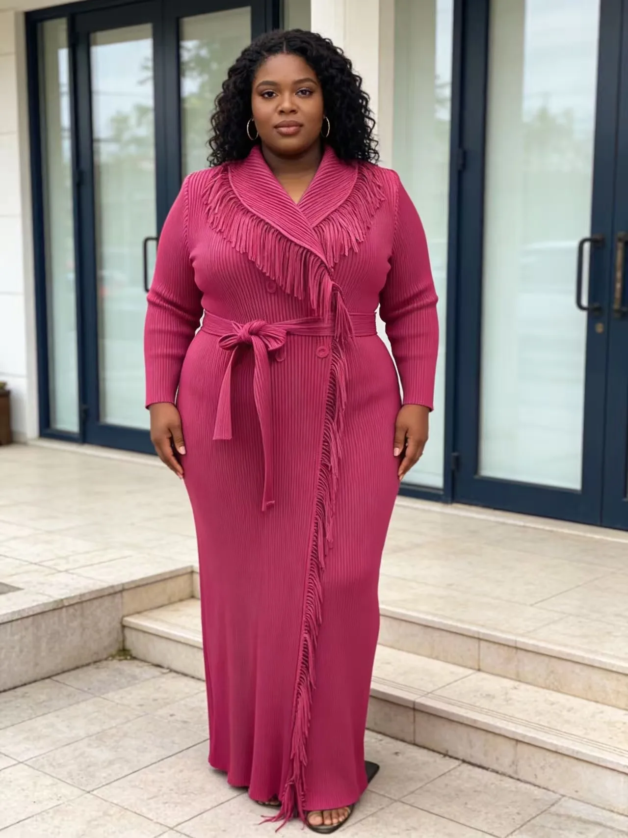 

Miyake, осенне-зимнее новое женское платье 2022, модное однотонное плиссированное повседневное платье с воротником-стойкой