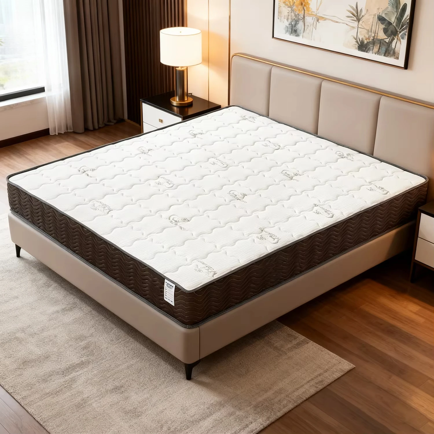 

# Rolled-Up Boxed Mattress Sleep Pad King Double Size Gel Memory Foam Hybrid Spring Modern Bedroom Use
