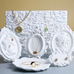 Simple Style White Necklace Earrings Jewelry Display Shooting Prop Display Stand Jewelry Stand Creative Personality Wholesale