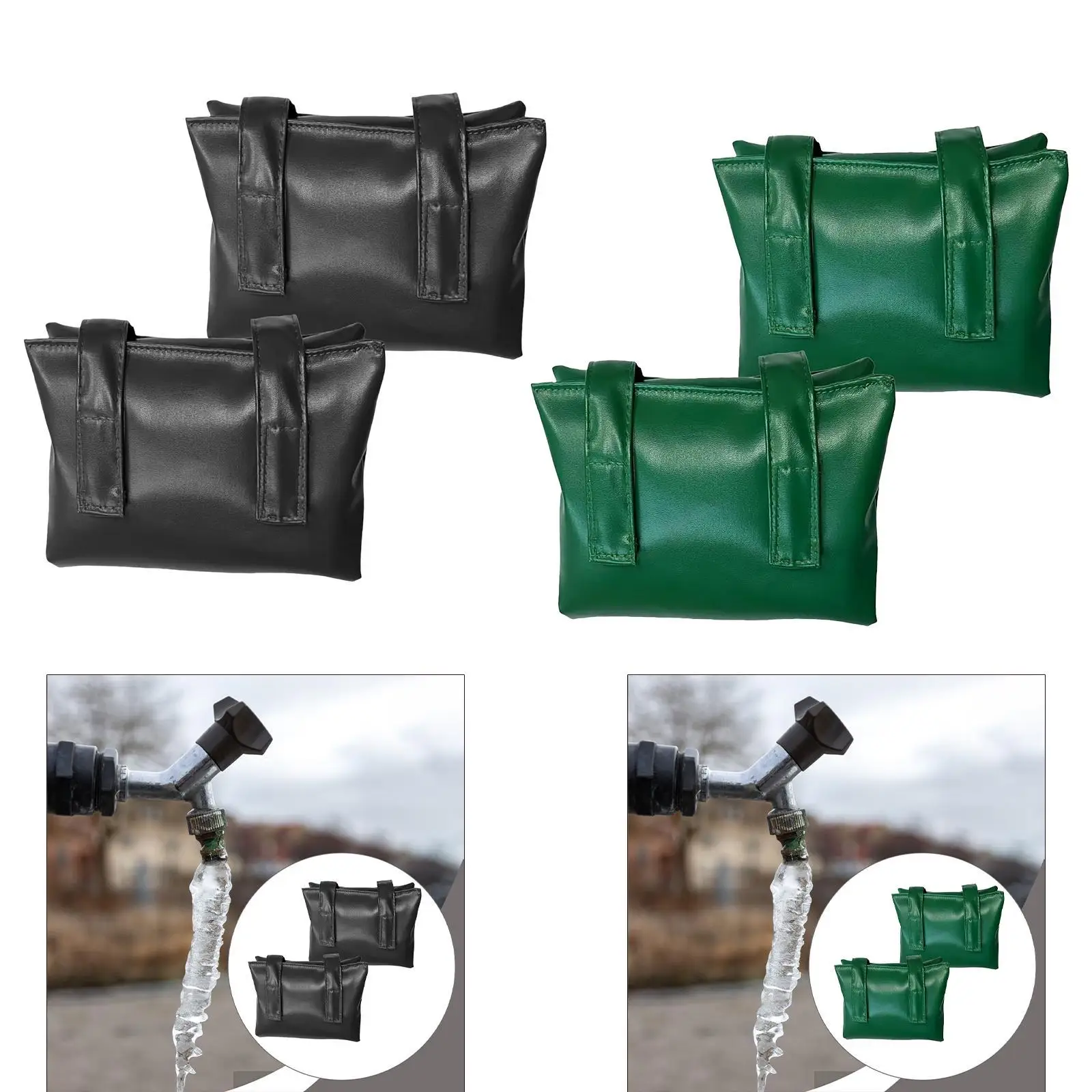 2Pcs Insulated Pipe Covers Snow Sun Protection Outdoor Faucet Covers Insulation Socks for Kitchen Outside Garden Home Spigot