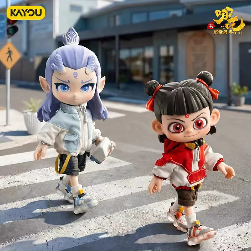 

KAYOU Nezha and Ao Bing Action Figures Ne Zha: The Devil's Birth Building Block Figures Childlike Journey Series Collectible Mod