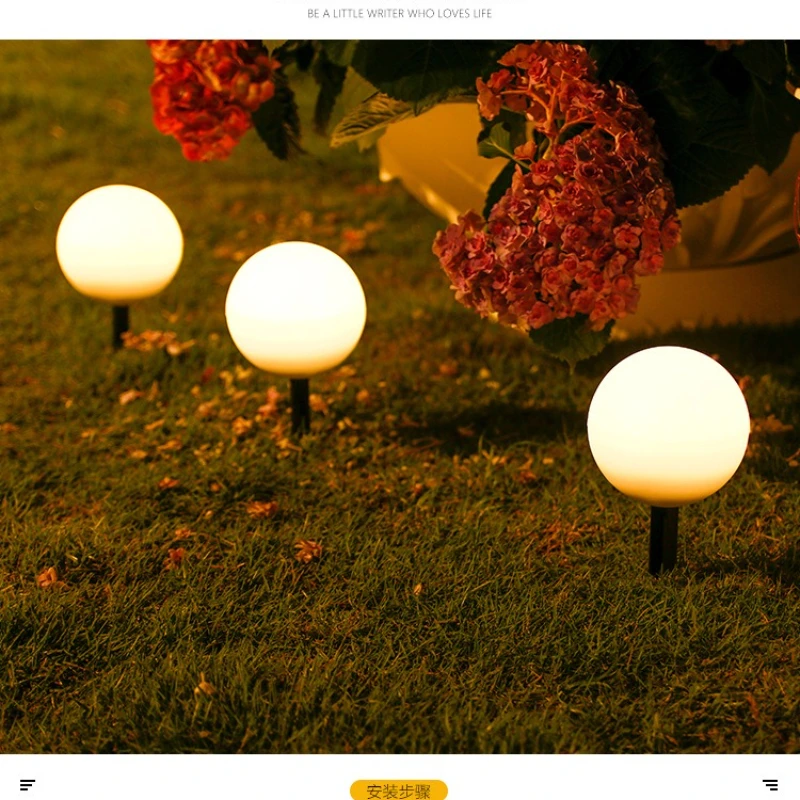LED الكرة ضوء الشمسية مصباح في الهواء الطلق مصباح حديقة مضيئة الكرة بركة طاولة غرفة النوم حفلة إضاءة الحديقة التحكم عن بعد مقاوم للماء #6