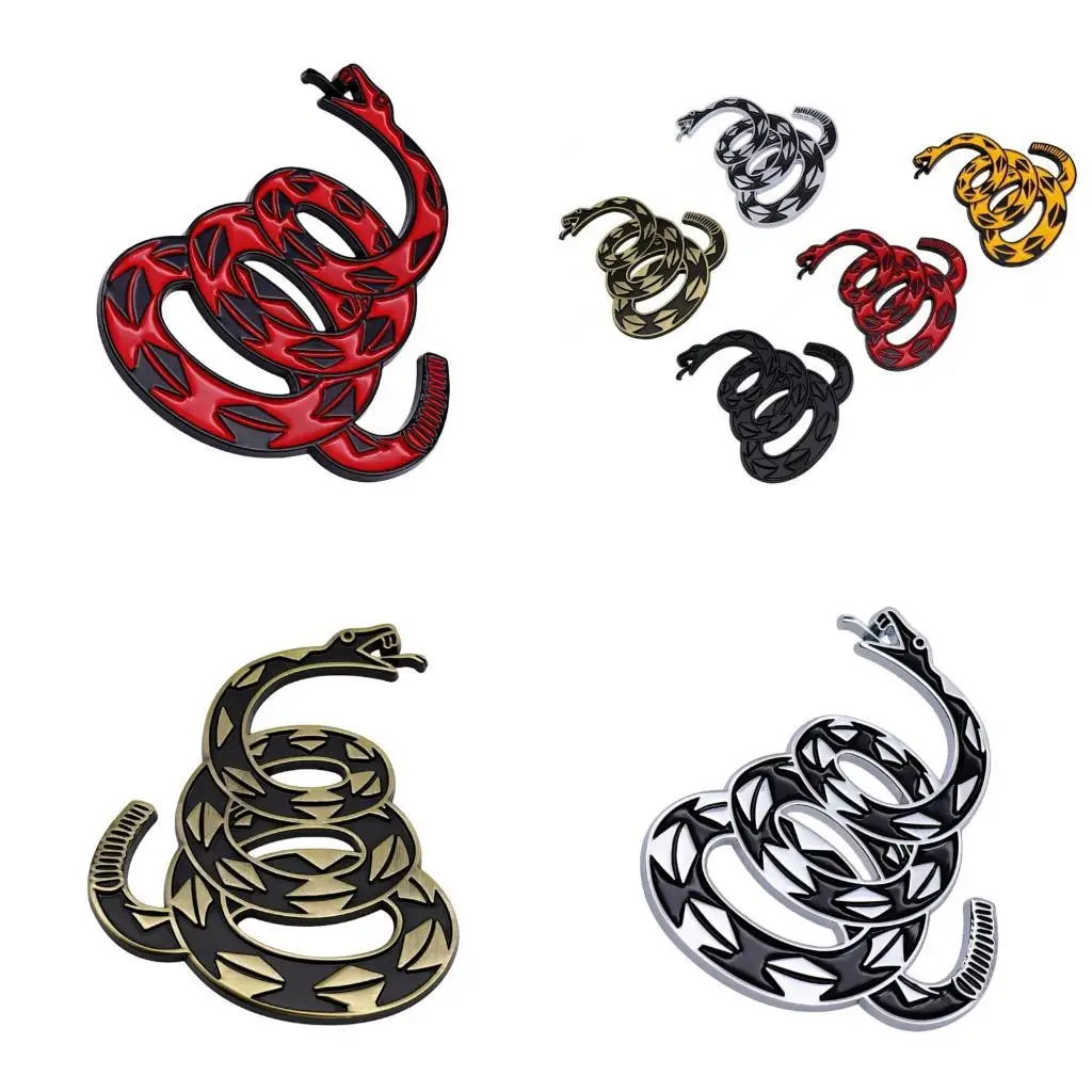 

02DE Automotive Metal Snake Textured Decal Gadsden Design Dont on Metal Car Sticker for Vehicle Bike