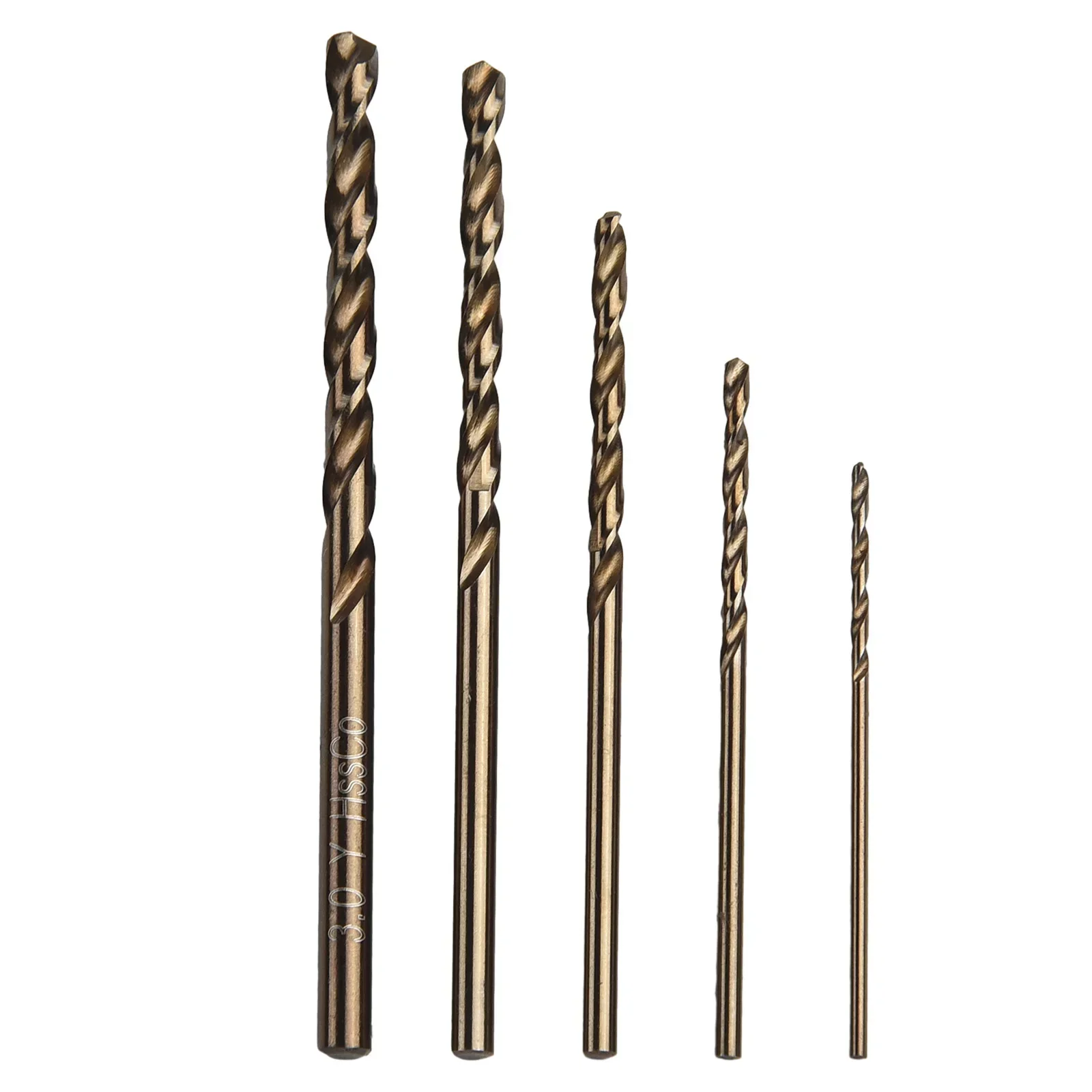 5pcs HSS-Co M35 Cobalt Drill Bit Straight Shank Stainless Steel Auger Drill Bits  1mm 1.5mm 2mm 2.5mm 3mm For Power Tool Parts