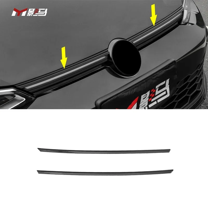 

Car ABS black Front Middle Grille Strip Decor Trim accessories Fit For VW volkswagen golf 8 MK8 2021 2022 2023 body kit