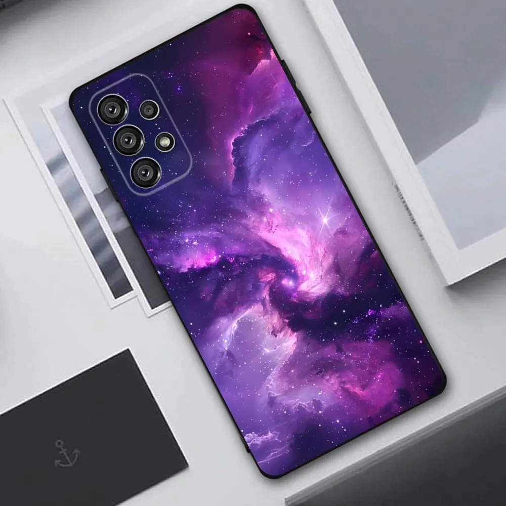 Purple Asethetic Phone Case For Samsung Galaxy A20,A21s,A22,A31,A32,A52,A53,A72,73,A80,A91 Soft Black Cover image 2