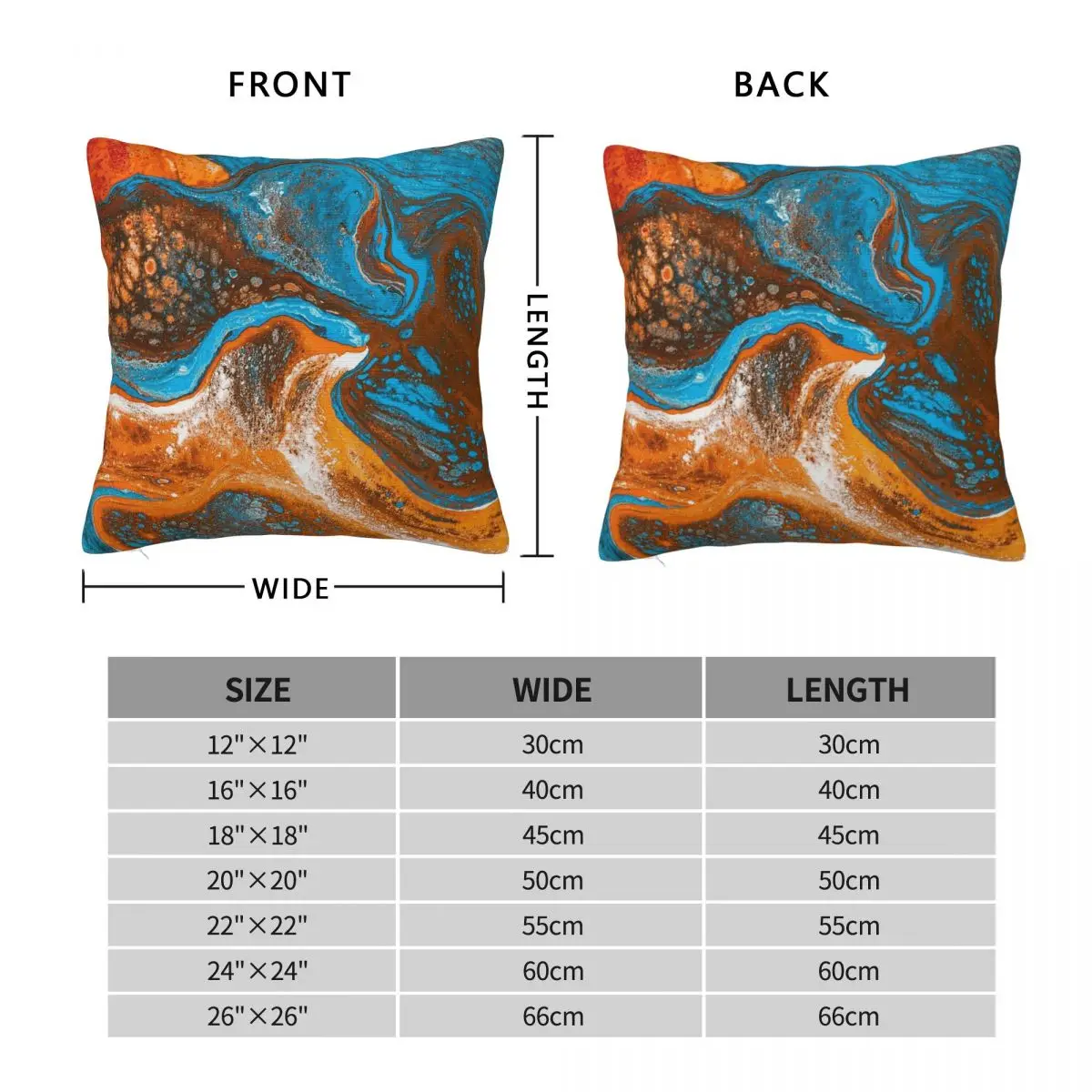 Orange Blue Bronze Stone Square Pillowcase Polyester Linen Velvet Pattern Zip Decor Throw Pillow Case Home Cushion Cover