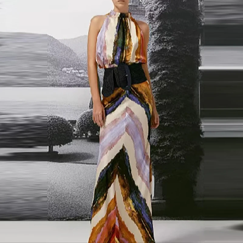 Elegant Lady Sleeveless O-neck Commute Outfits Vintage O Neck Commute 2PC Leisure Pleated Women's New 2025 Vacation Outfits