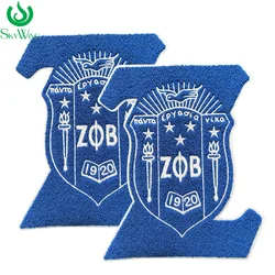 Greek Sorority Zeta Phi Beta Crest Chenille Iron on Patch, Zeta Shield Patch for Hoodie, Finer Women, Blue and White 1920