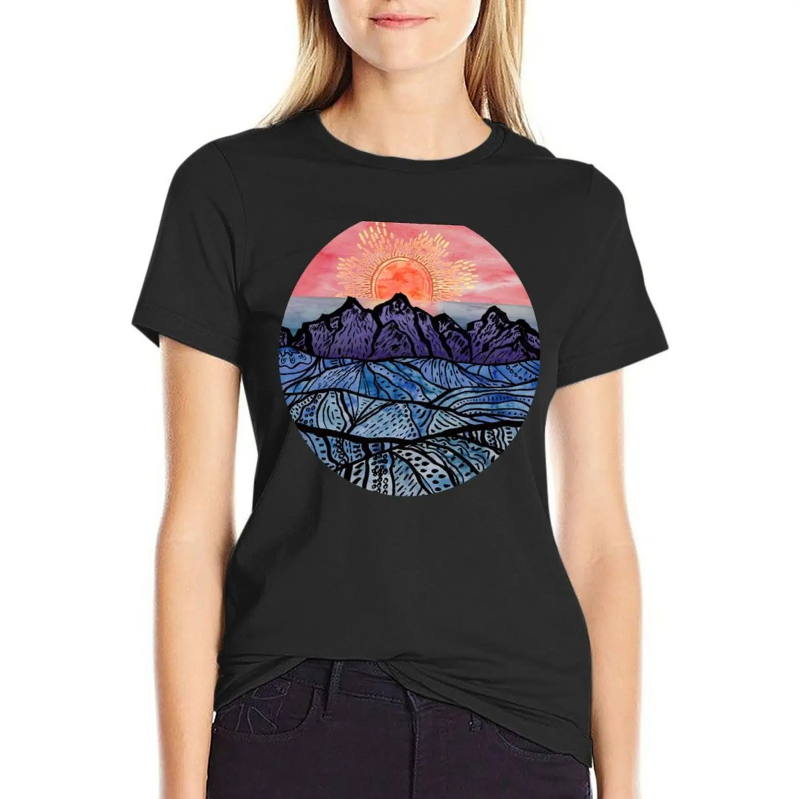 Royal Sunset T-Shirt Short sleeve tee shirts graphic tees Female clothing Women's cotton t-shirt