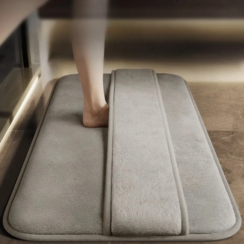 Memory Foam Bath Mat-Super Absorbent Non-Slip Floor Mat for Bathroom Thick Soft Shower Rug with Quick Dry, Anti-Fatigue Foot Pad